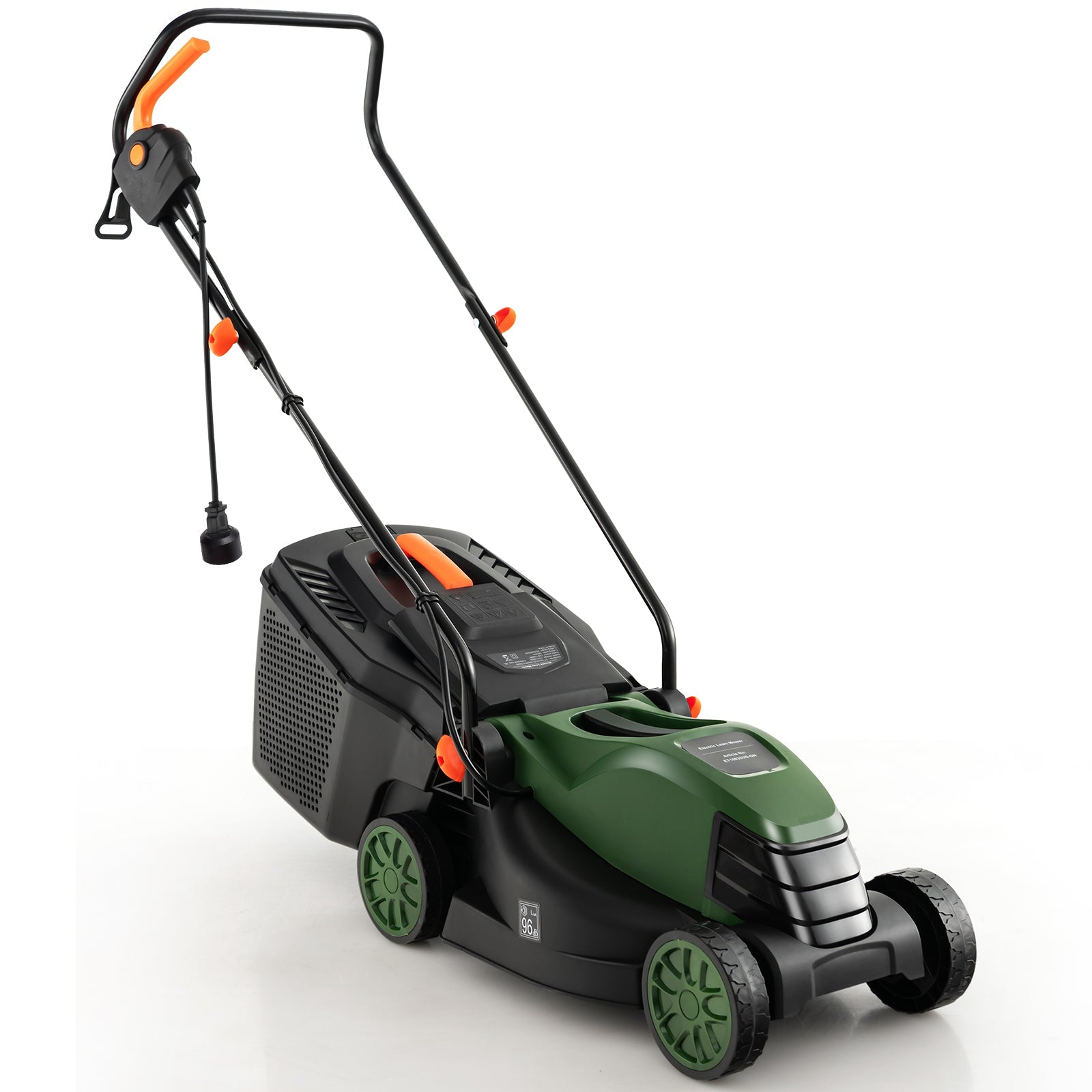 12-AMP 13.5 Inch Adjustable Electric Corded Lawn Mower with Collection Box