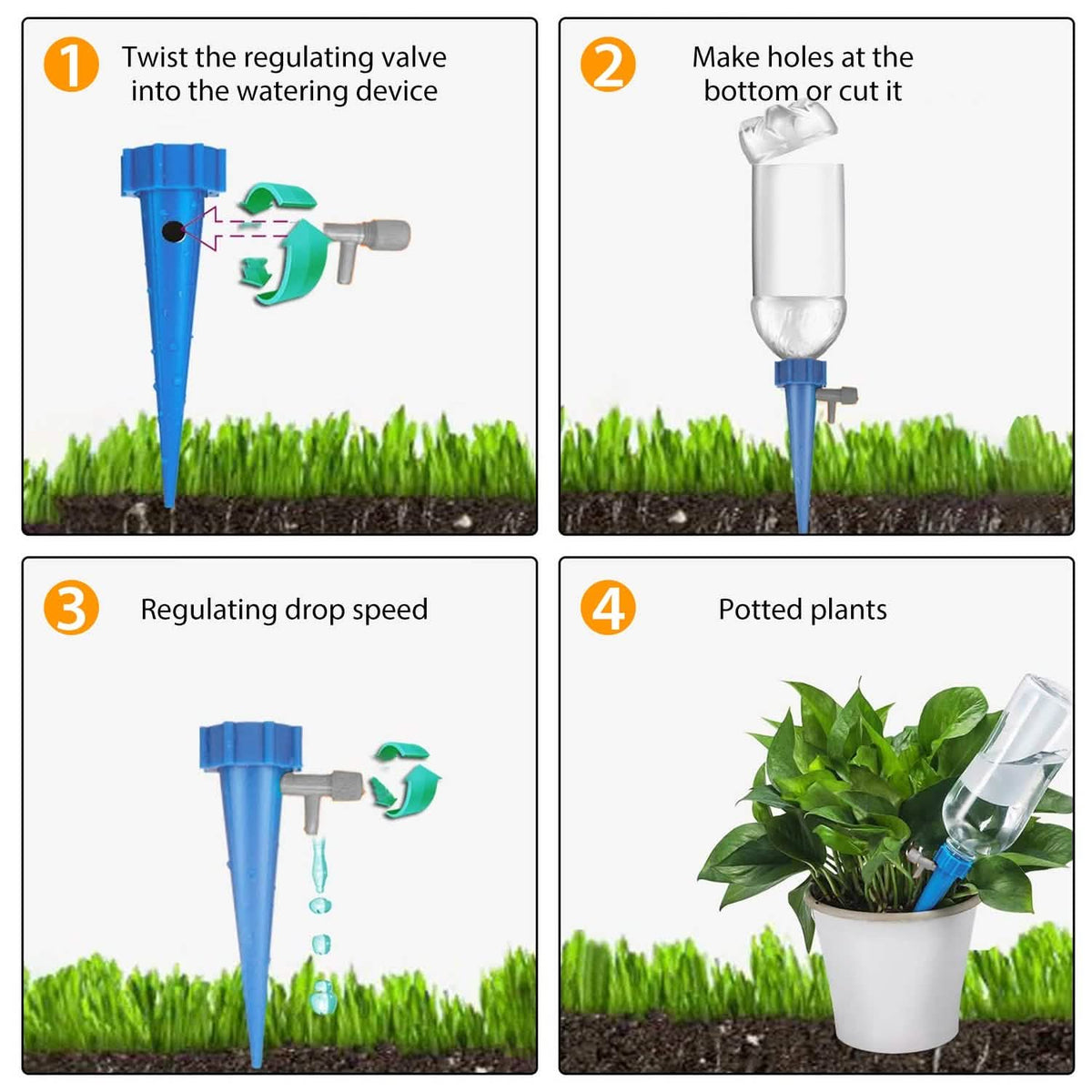 Plant Watering Spikes Self-Watering Devices – Set of 24