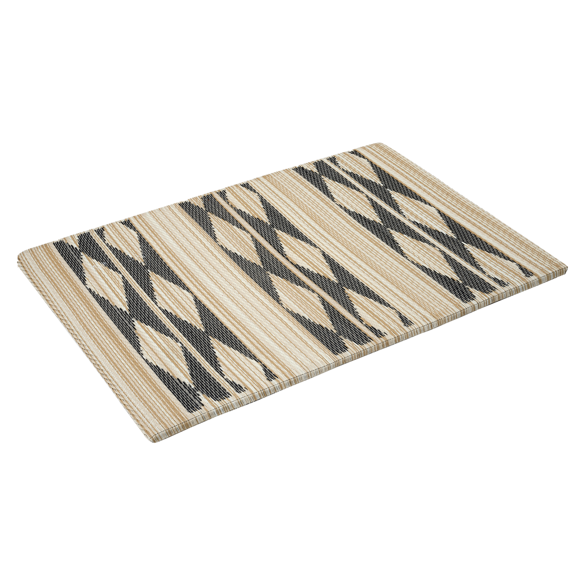Cairo Natural & Black Outdoor Doormat – 24" x 36" Non-Slip, Recycled Plastic