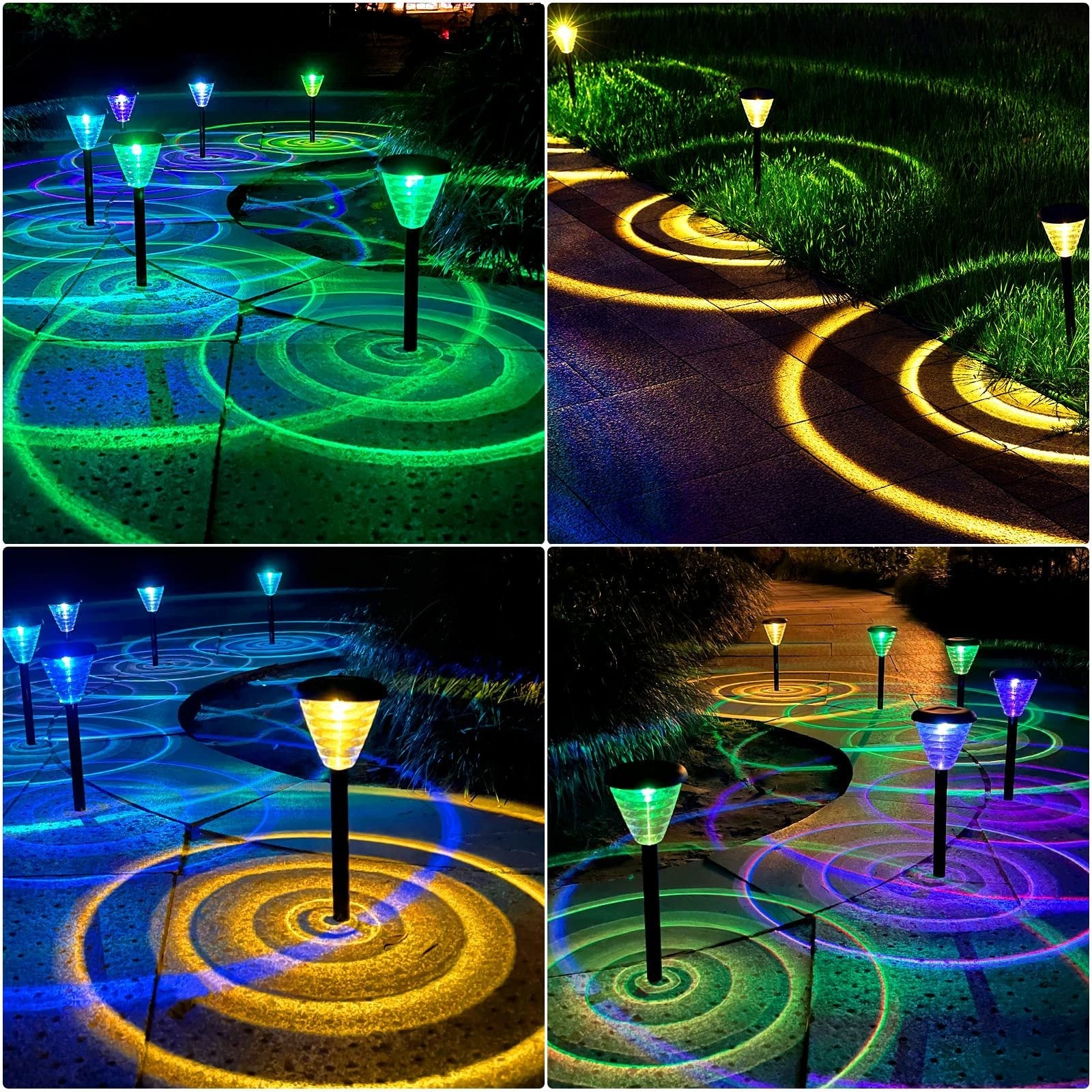 Solar Garden Pathway Lights – Warm & Color-Changing, Waterproof Outdoor Stake Lights