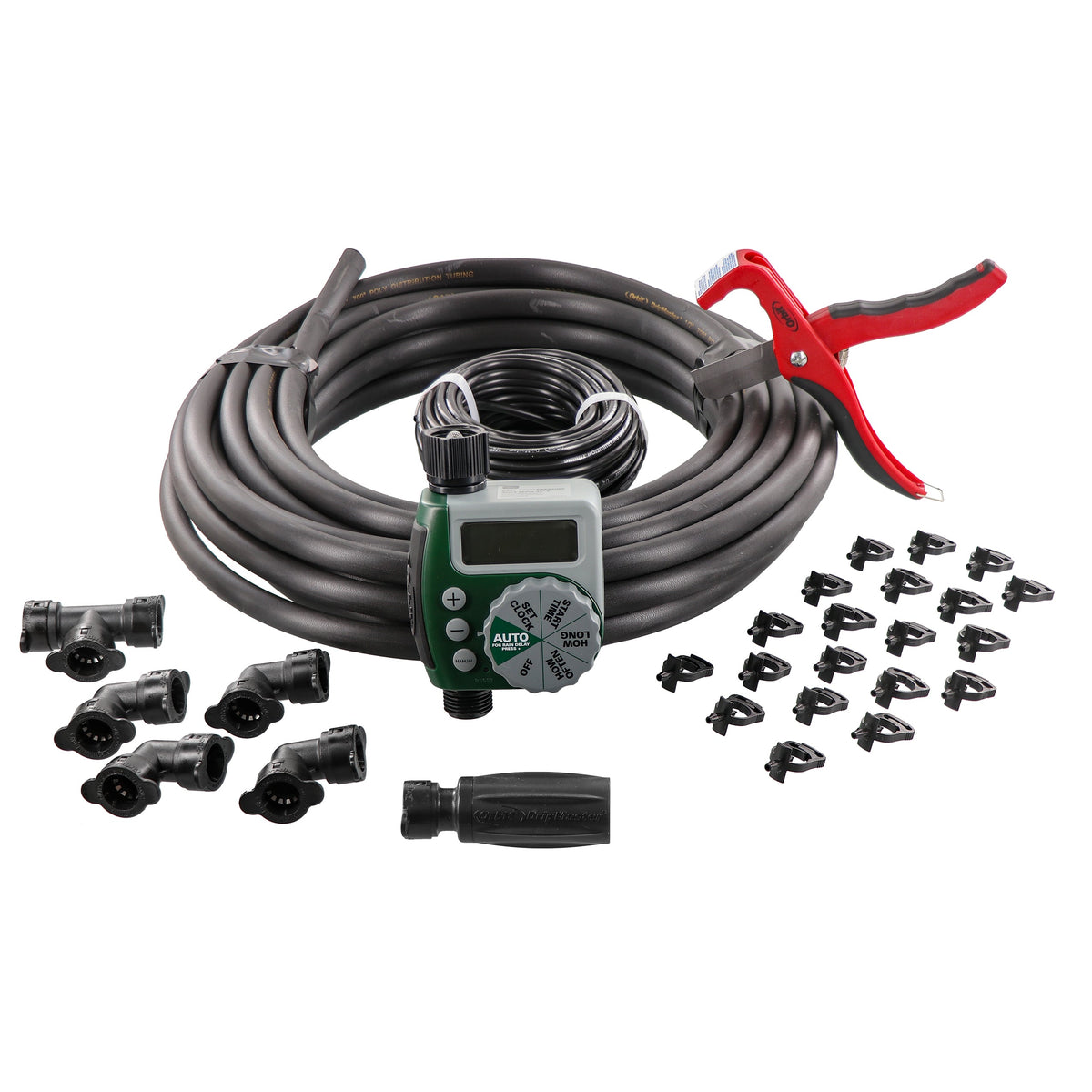 Drip Irrigation Kit for Raised Garden Beds – Digital Hose Timer Included