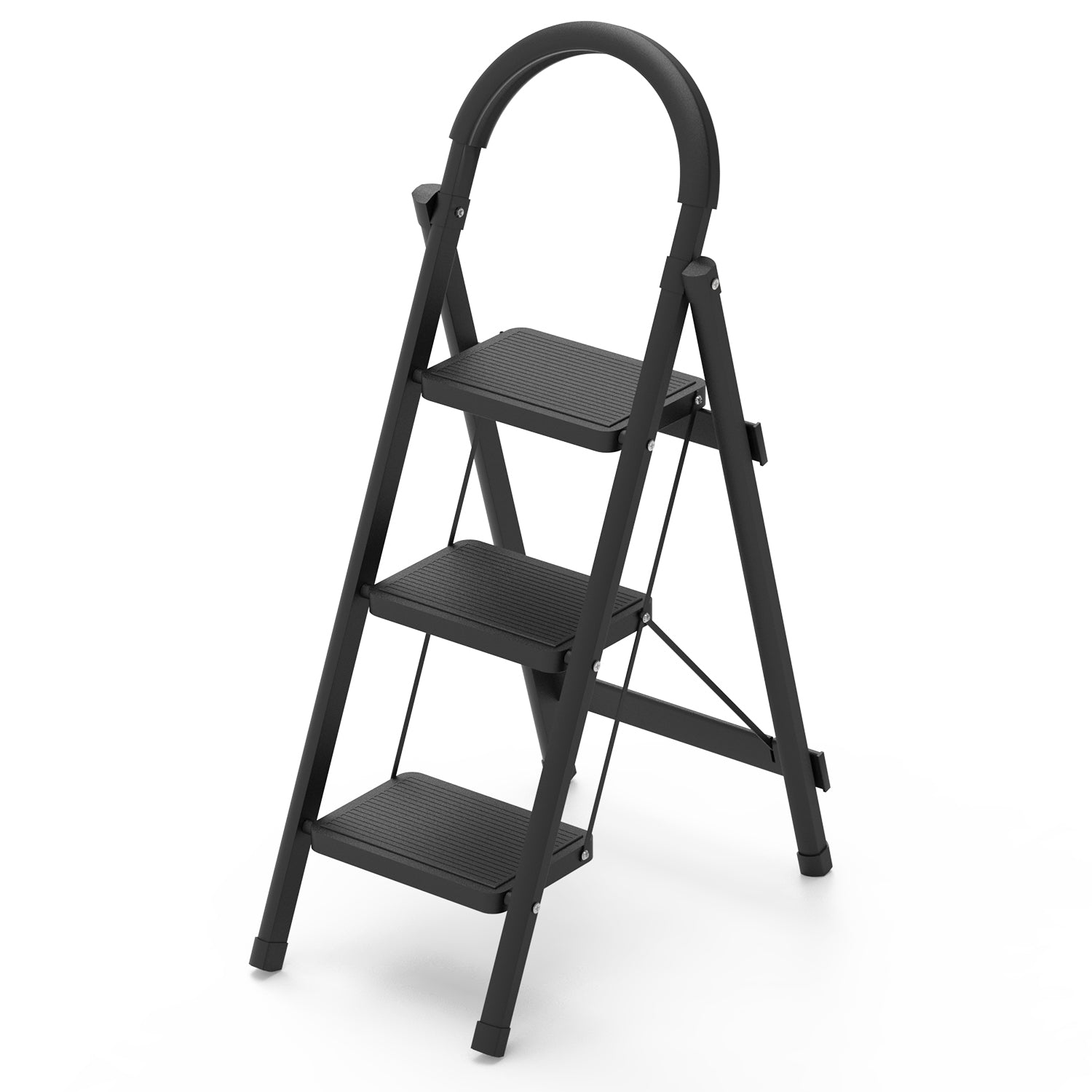 Lightweight Folding 3-Step Stool Ladder – 330 lb Capacity