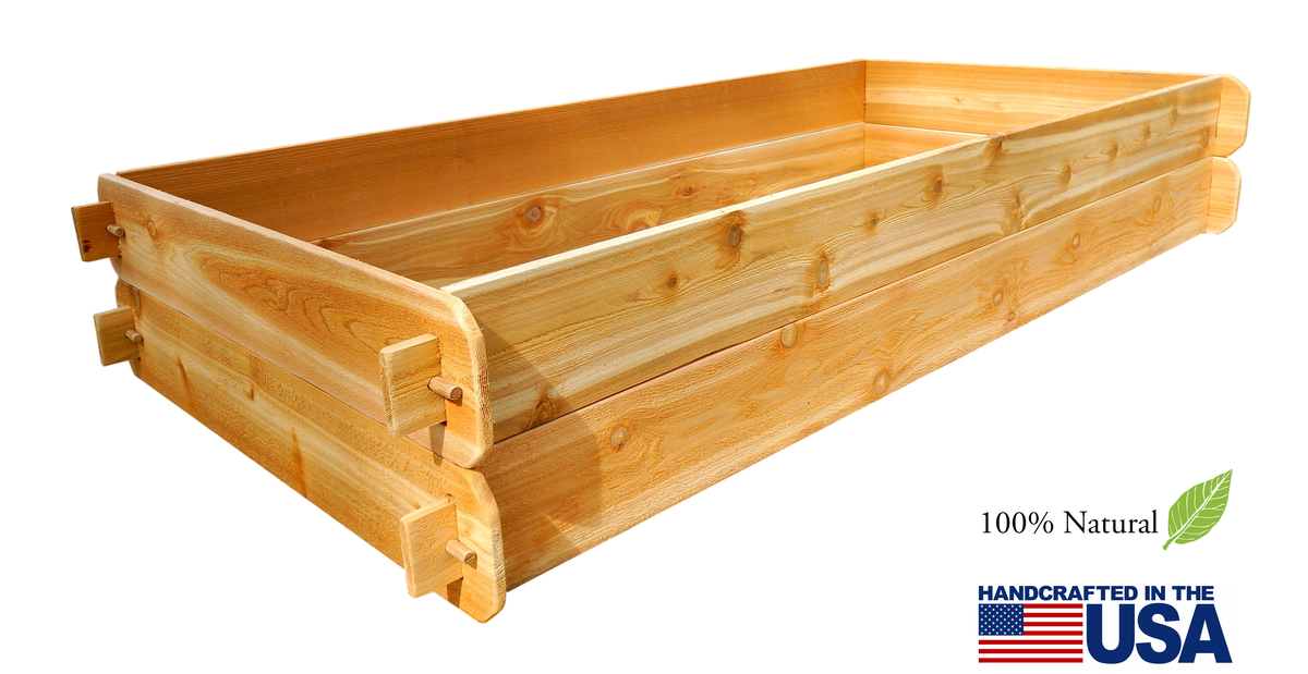 Timberlane Gardens Raised Garden Bed Kit – Double Deep Cedar, Two 3x6 Beds