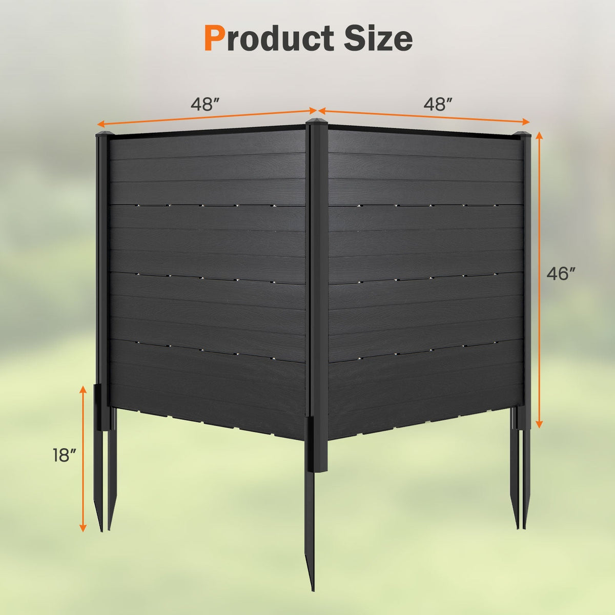Outdoor Privacy Fence Screen with 5 Ground Stakes for Garden Yard Patio