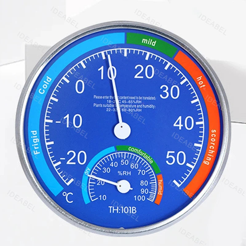 Round Thermometer Mechanical Sensor | Indoor Outdoor Temperature and Humidity Monitor