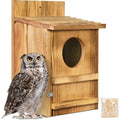 Wooden Screech Owl Birdhouse – Easy Mount Outdoor Bird House