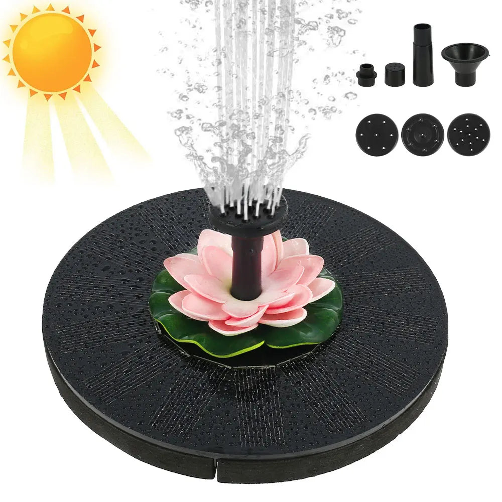 Colorful Solar Fountain 1W/2.5W Floating Bird Bath Garden Pool Pond Solar Water Fountain Pump for Garden Decoration Outdoor