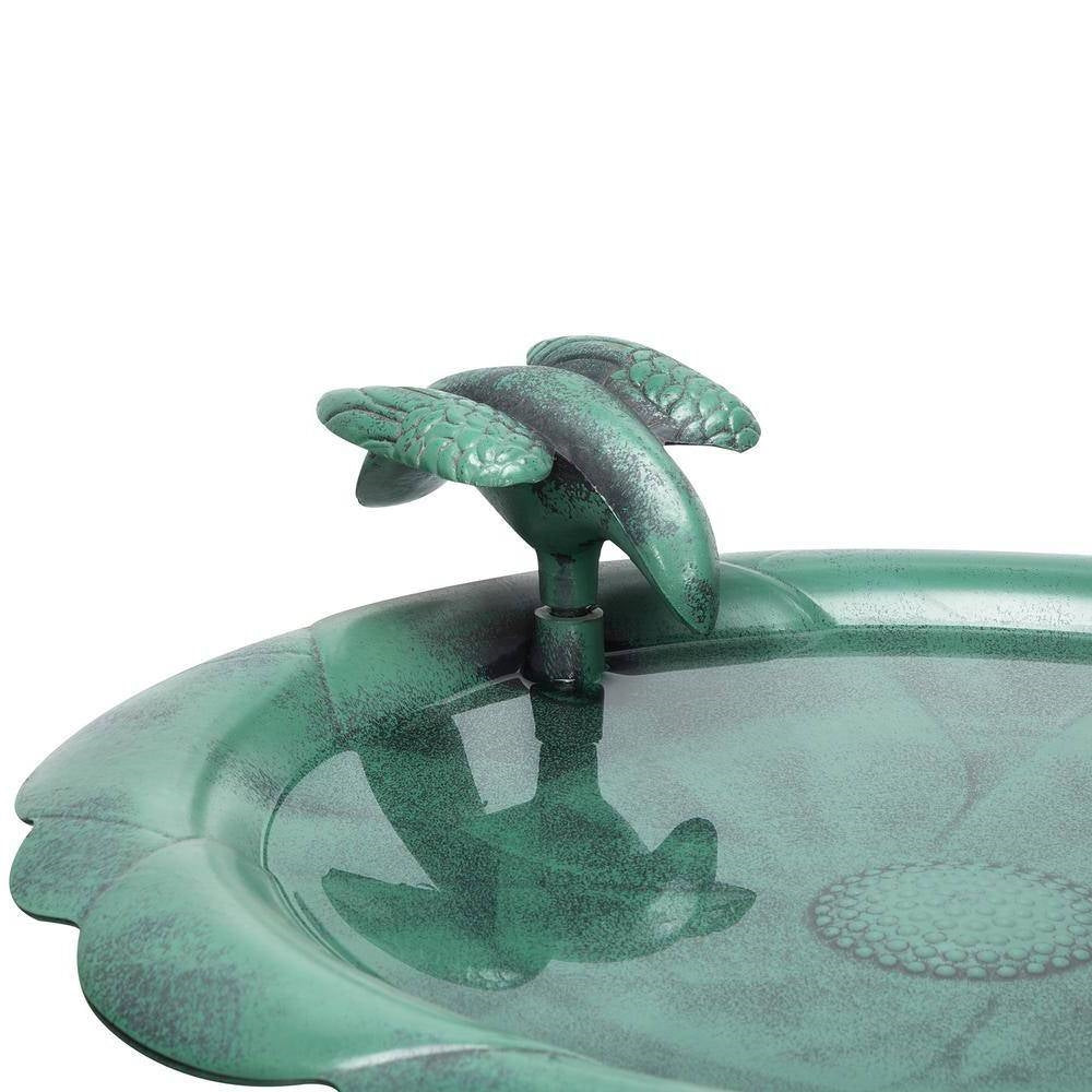 Outdoor Bird Bath – Dark Green Finish, Weather-Resistant Garden Accent