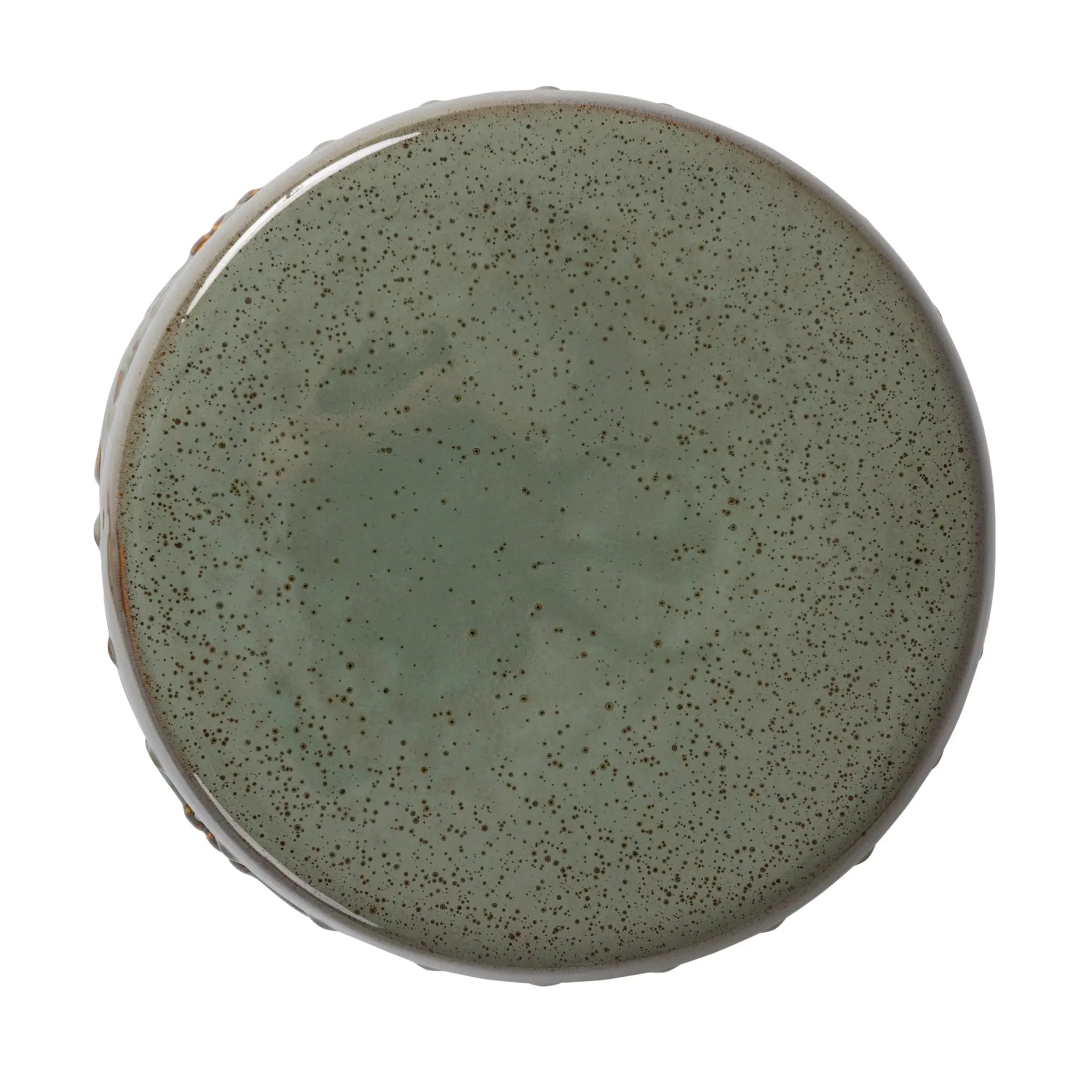 Large Medallion Ceramic Garden Stool, Jade