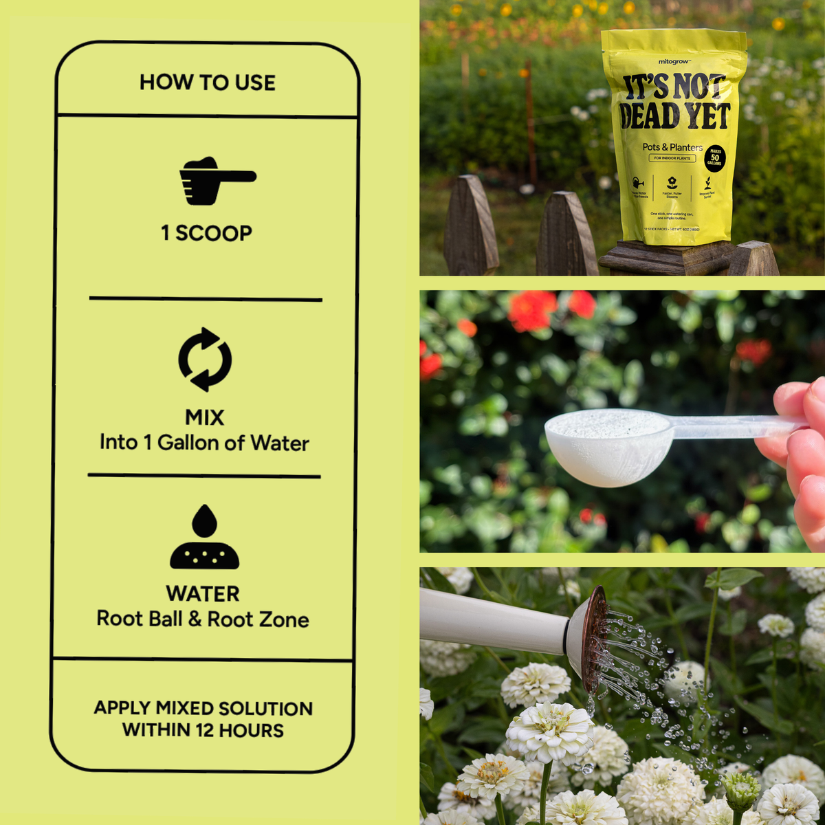 MitoGrow Pots & Planters Plant Biostimulant – Makes 50 Gallons