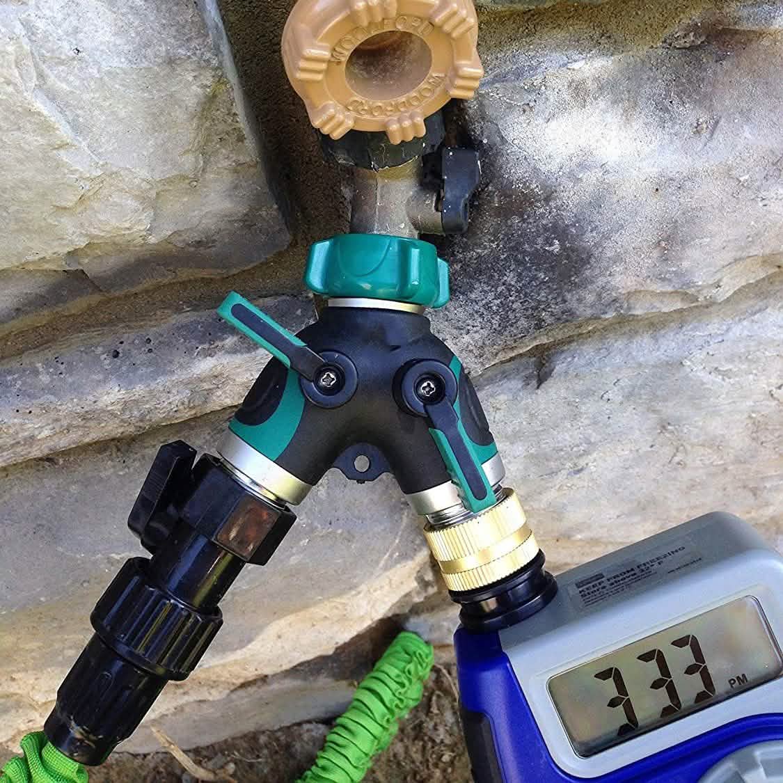 Heavy-Duty All-Metal Garden Hose Splitter – Leak-Proof, Multi-Hose Connector