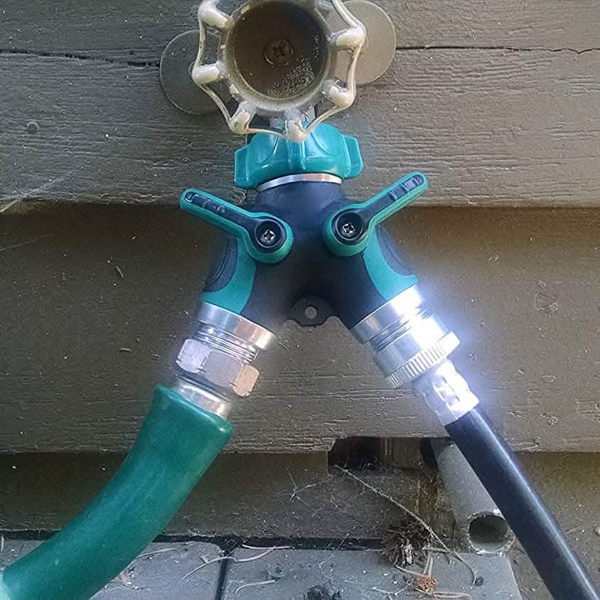 Heavy-Duty All-Metal Garden Hose Splitter – Leak-Proof, Multi-Hose Connector