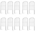 10Pcs Decorative Garden Fence Rustproof Iron Wire Arched Fence Animal Barrier Border 12.59Ó Width 23.93Ó Length For Yard Landscape Patio Outdoor Decor