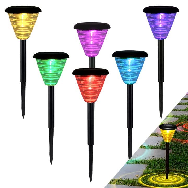 Solar Garden Pathway Lights – Warm & Color-Changing, Waterproof Outdoor Stake Lights