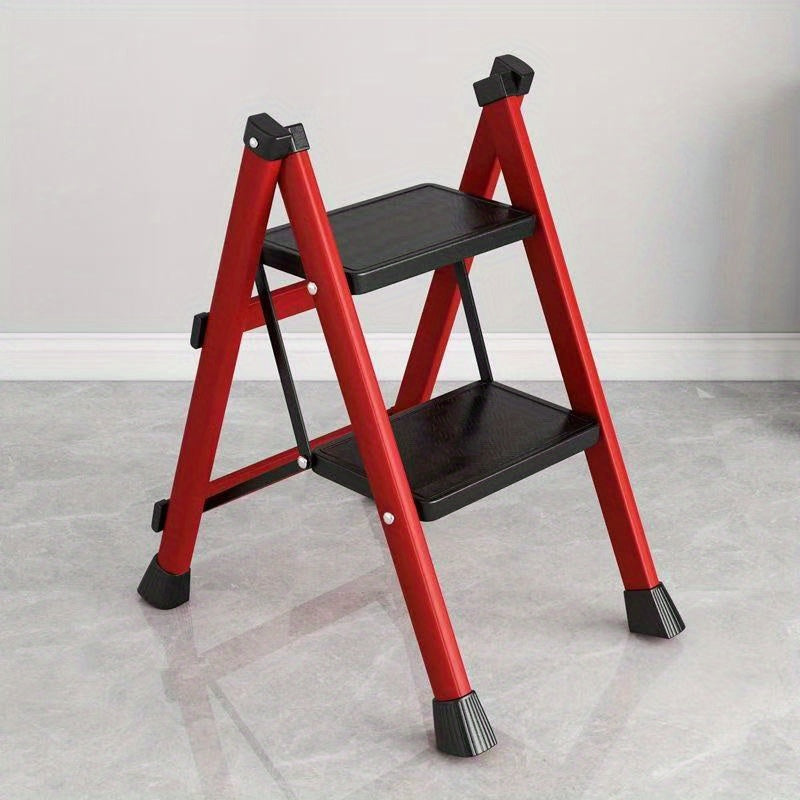Heavy-Duty 2-Step Metal A-Frame Folding Ladder