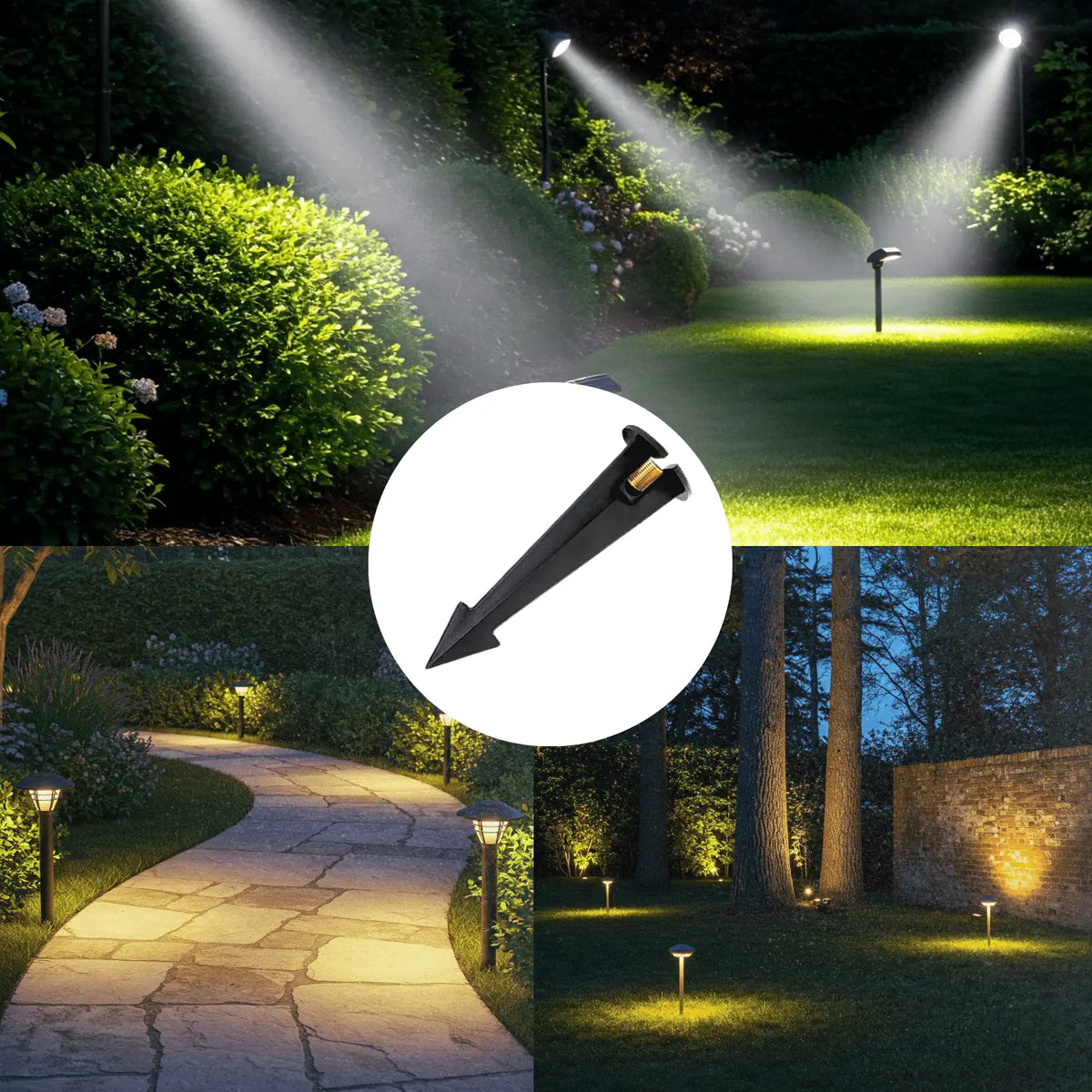 Garden Stakes | 9-Inch In-Ground Solid Brass 1/2" NPT Thread 2 Pack