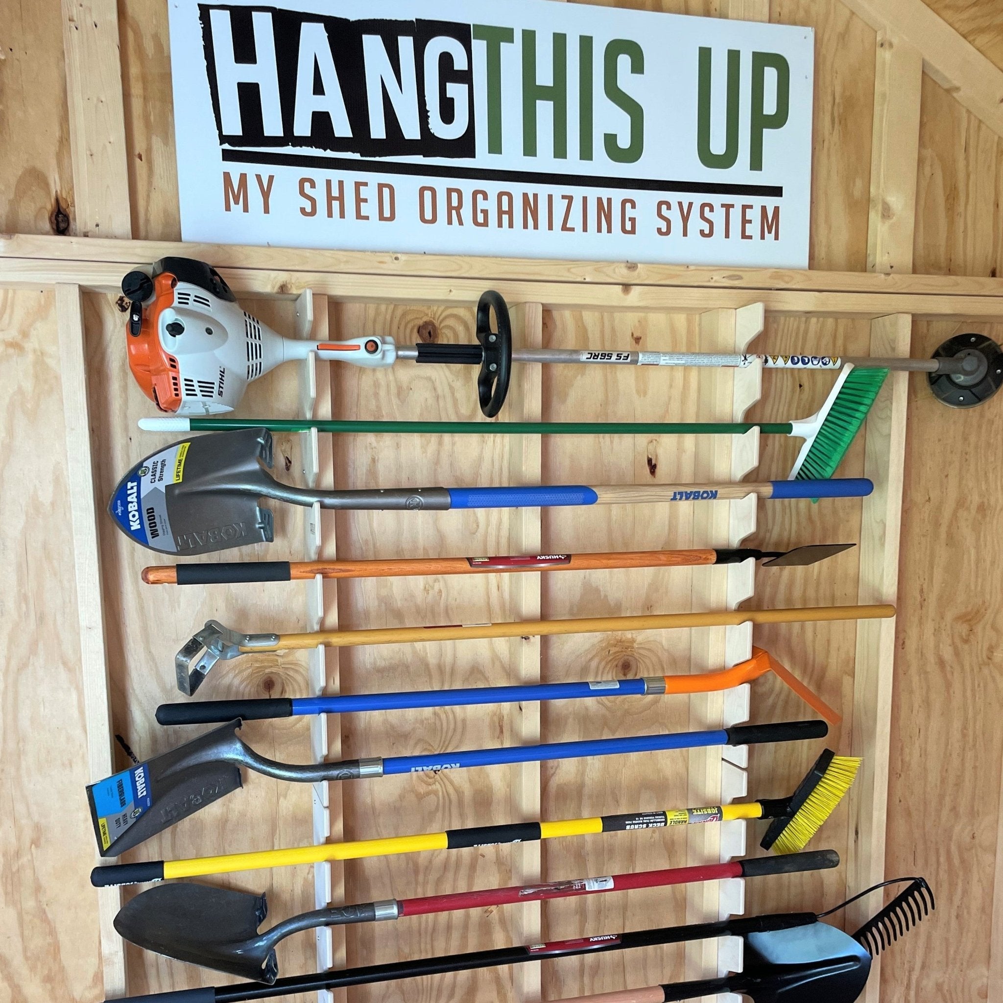 Garden Tool Organizer Rack – Stud-Mounted for Garage or Shed
