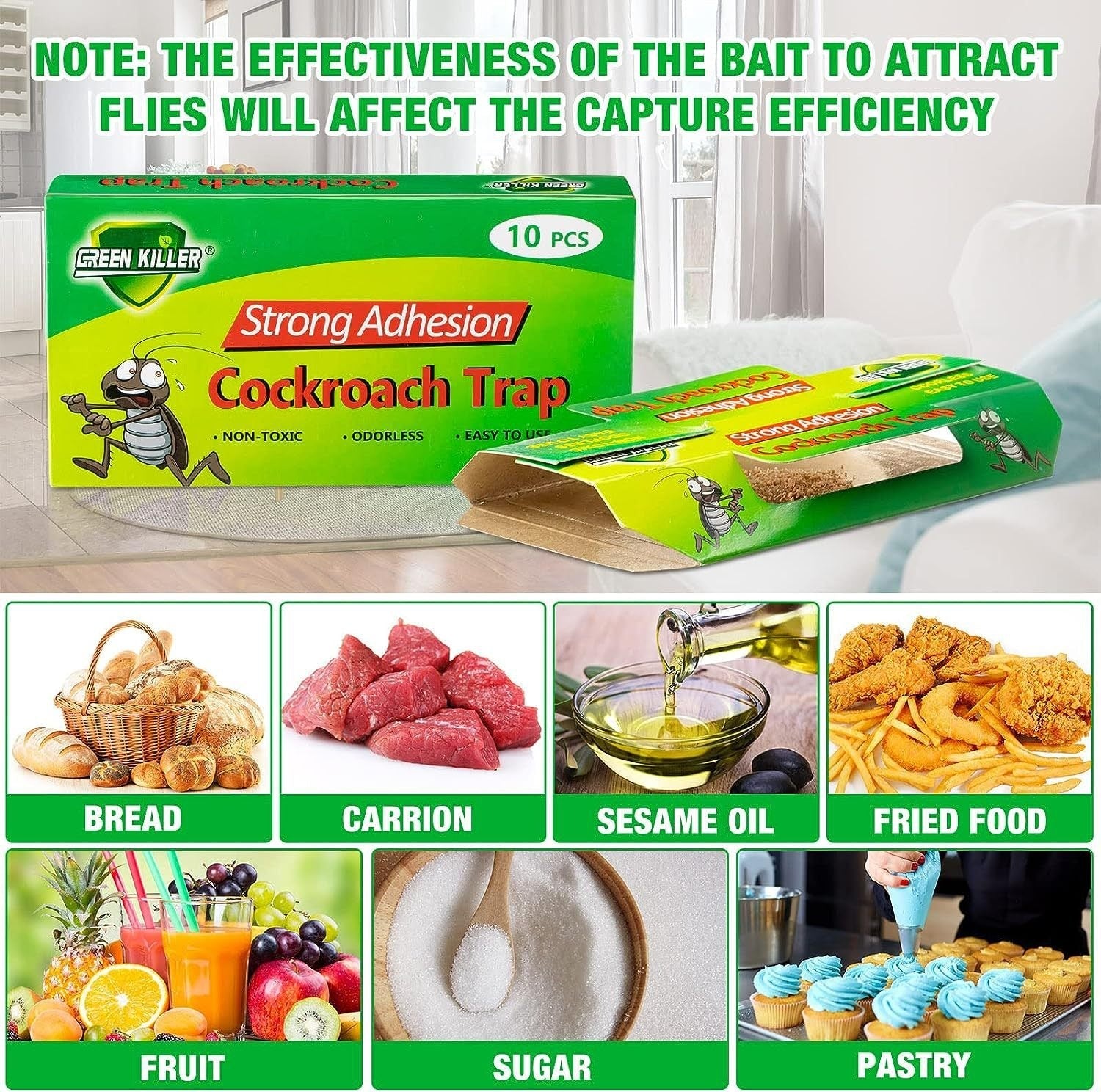10 Pack Roach Glue Traps – Sticky Cockroach Catcher Traps for Indoor Use
