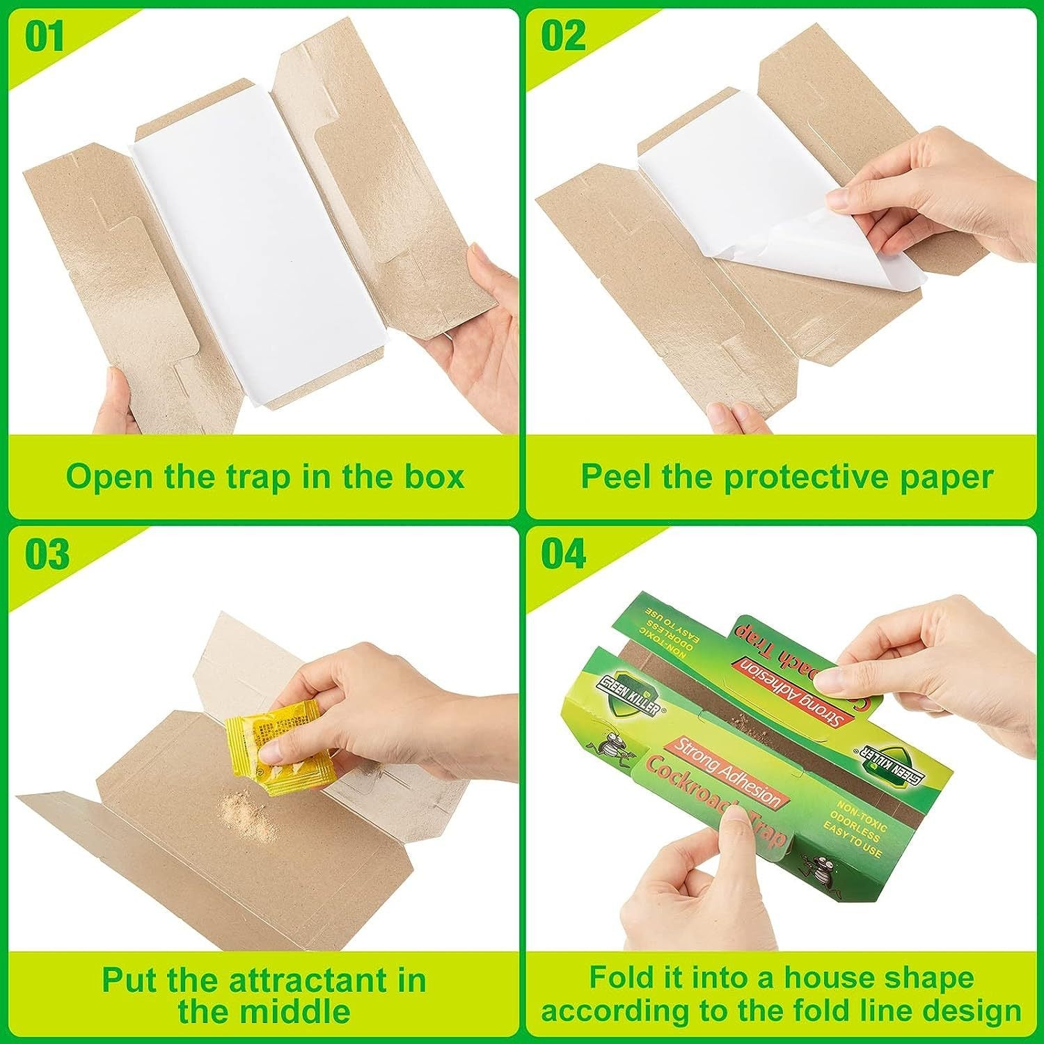 10 Pack Roach Glue Traps – Sticky Cockroach Catcher Traps for Indoor Use