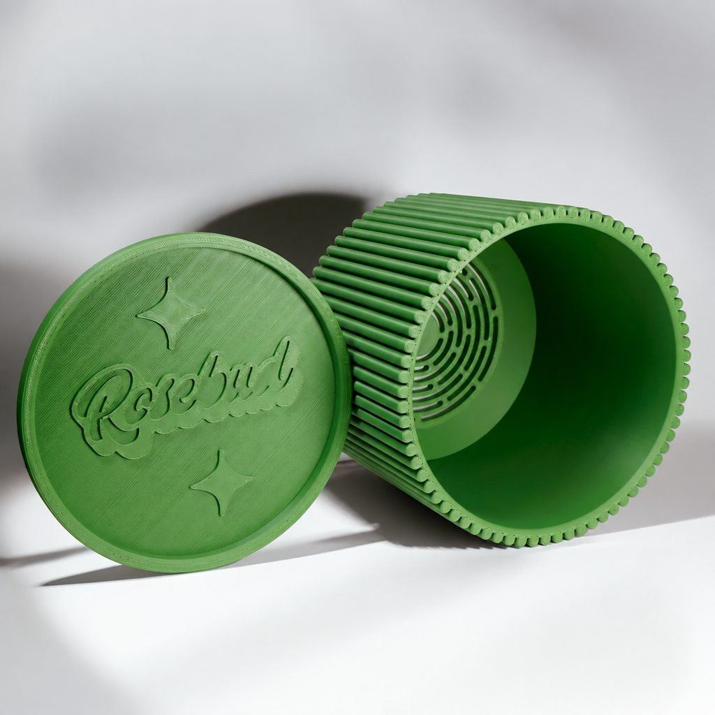 Green ribbed planter drainage detail