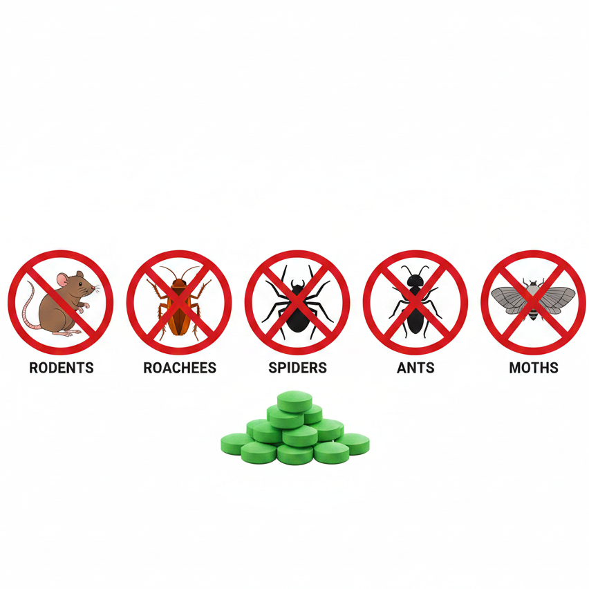 Rodent & Pest Repellent Tablets – 32 Count Indoor & Outdoor
