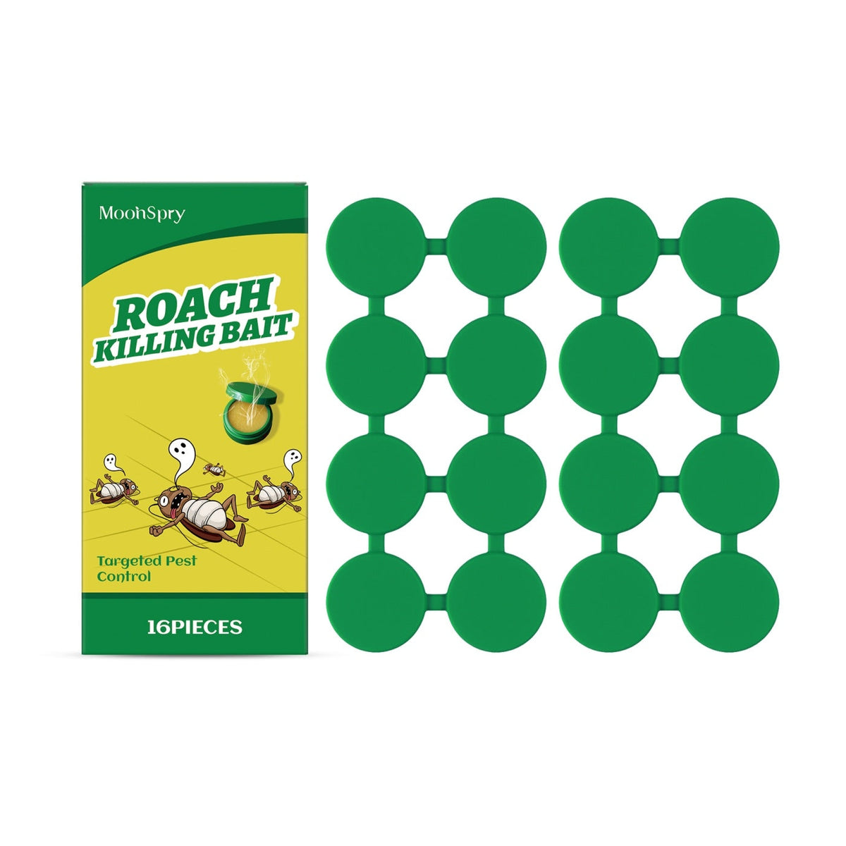 16 Pack Dual-Action Roach Killer Sticker – Cockroach Bait Trap for Indoor Use