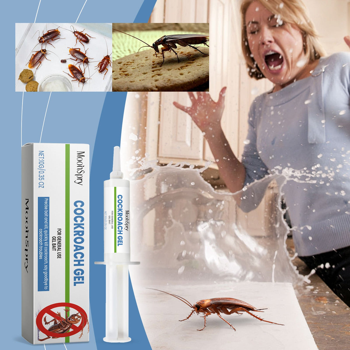 Moonspry Cockroach Gel Bait – 30g Syringe