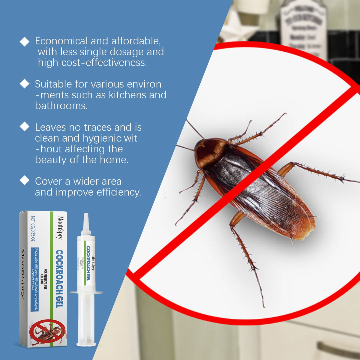 Moonspry Cockroach Gel Bait – 30g Syringe