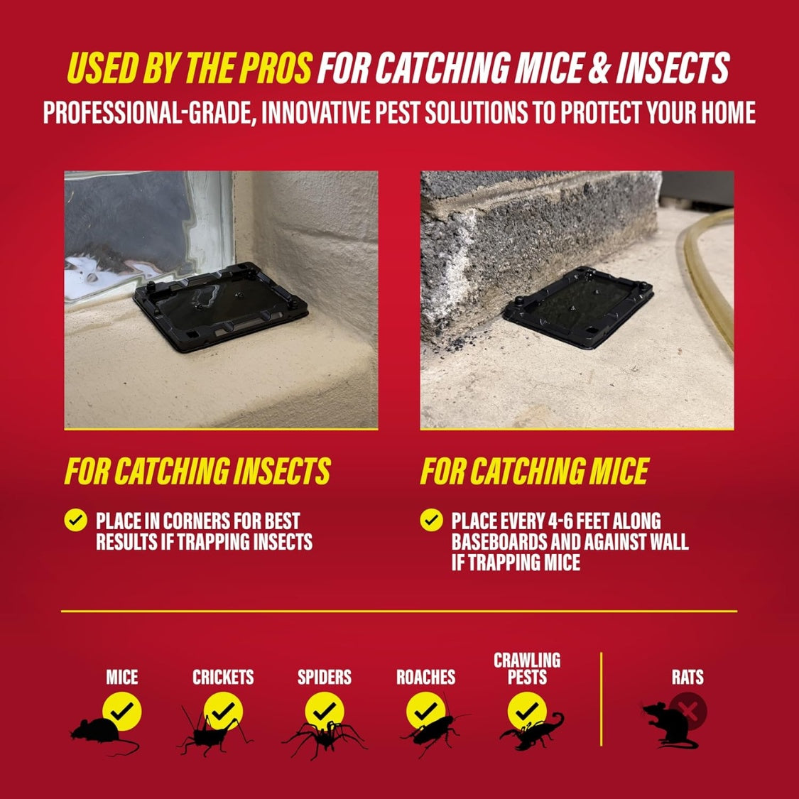 Heavy Duty Mouse & Insect Glue Traps – Pesticide Free Sticky Boards for Home