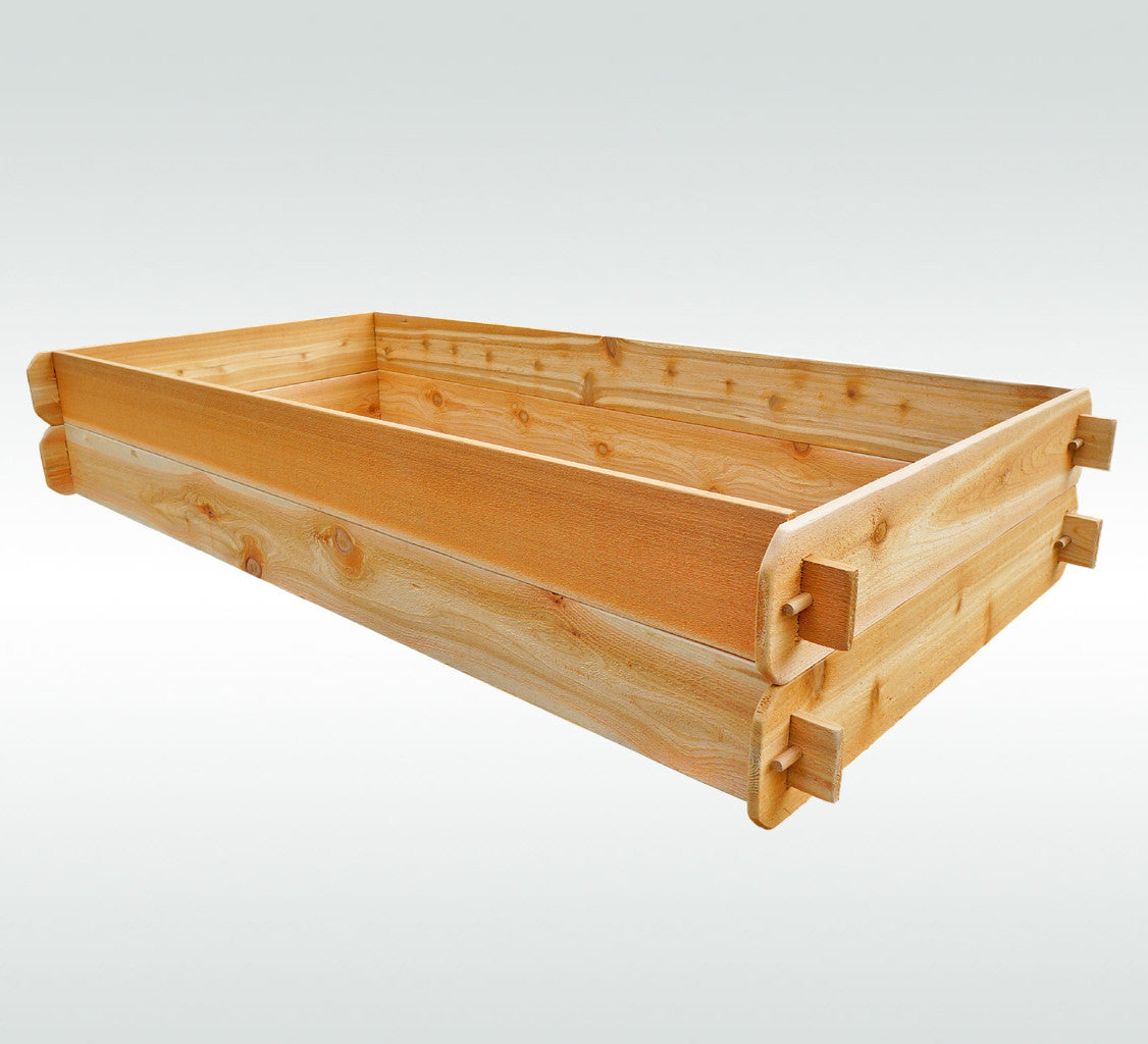 Timberlane Gardens Raised Garden Bed Kit – Double Deep Cedar, Two 3x6 Beds