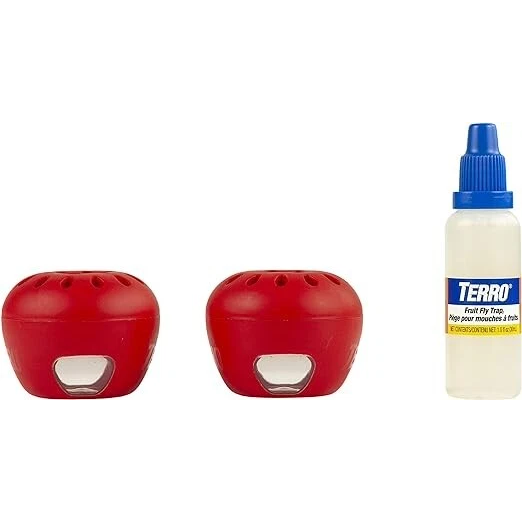 TERRO Indoor Fruit Fly Trap, 2-Pack (4 Traps Total) with Built-In Window