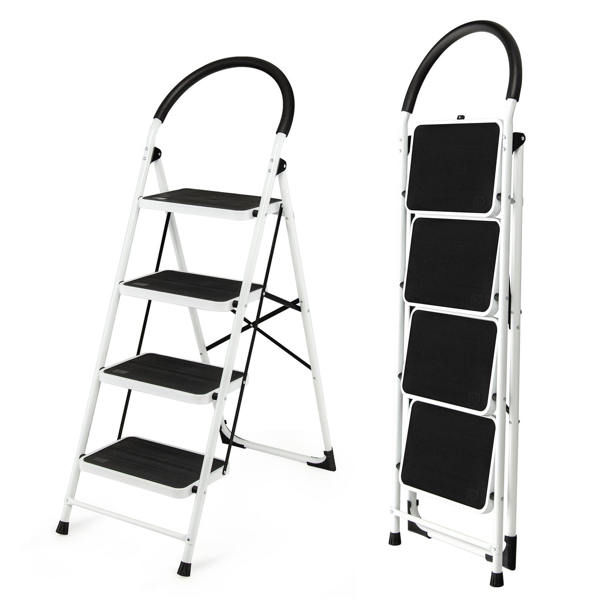 4-Step Folding Ladder – Anti-Slip Platform, 330 lb Capacity