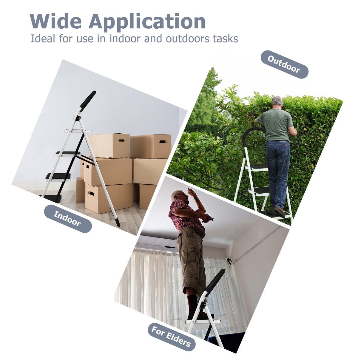 4-Step Folding Ladder – Anti-Slip Platform, 330 lb Capacity